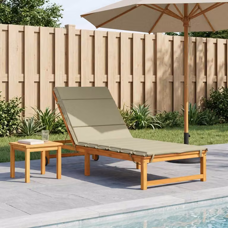 Cuscino per lettino vidaXL GEMERT in poliestere con fodera rimovibile e resistenza ai raggi UV, Verde o Beige