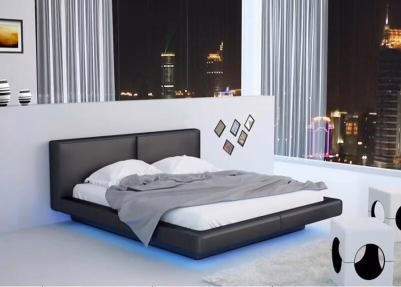 Design Bett Doppel Ehe Modernes Gestell Luxus Schlaf Zimmer Betten Leder Hotel