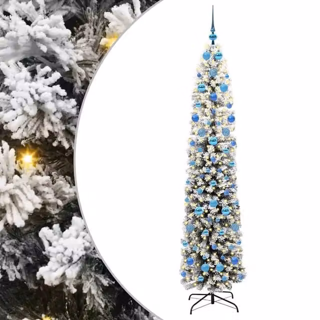 Albero di Natale artificiale moderno vidaXL verde con 300 LED luce bianca calda, Altezza: 210 cm