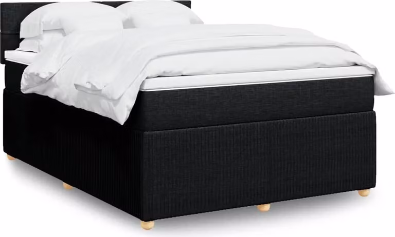 Maison Exclusive - Letto boxspring con materasso nero 140x200 cm Tessuto