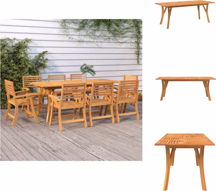 vidaXL Tavolo da giardino 200x90x75 cm in legno massiccio di acacia - Tavoli da giardino