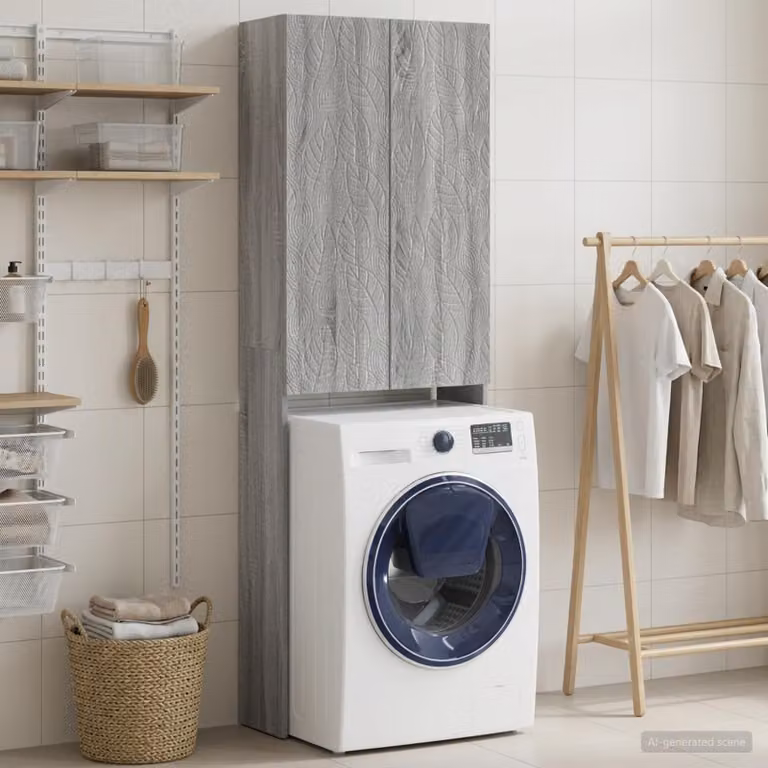 Mobiletto da bagno moderno vidaXL DELFT in stile Sonoma grigio L: 66 cm, P: 25,5 cm, H: 190 cm