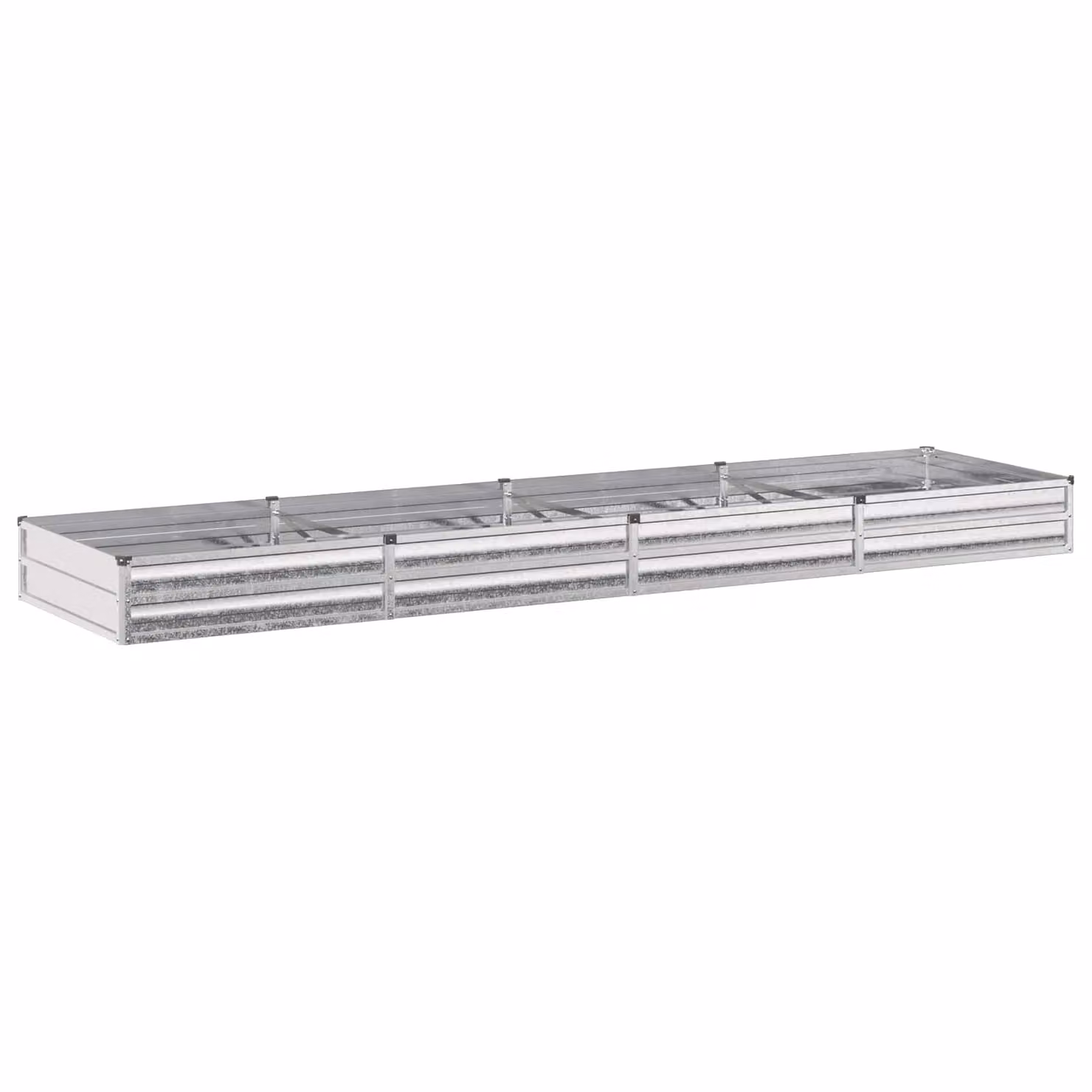 Letto rialzato da giardino vidaXL in acciaio zincato Argento L: 320 cm, P: 80 cm, H: 24 cm
