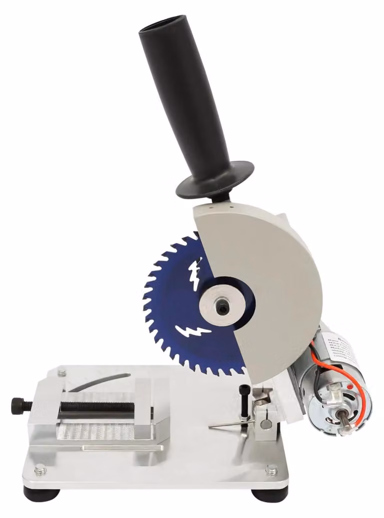 Mini sega circolare da tavolo - Sega da tavolo - 200 W - 7000 giri/min - Lama da 10,16 cm - Inclinabile da 0 a 45° - Profondità di taglio 2,9 cm - Spina UE 220 V - Bianco