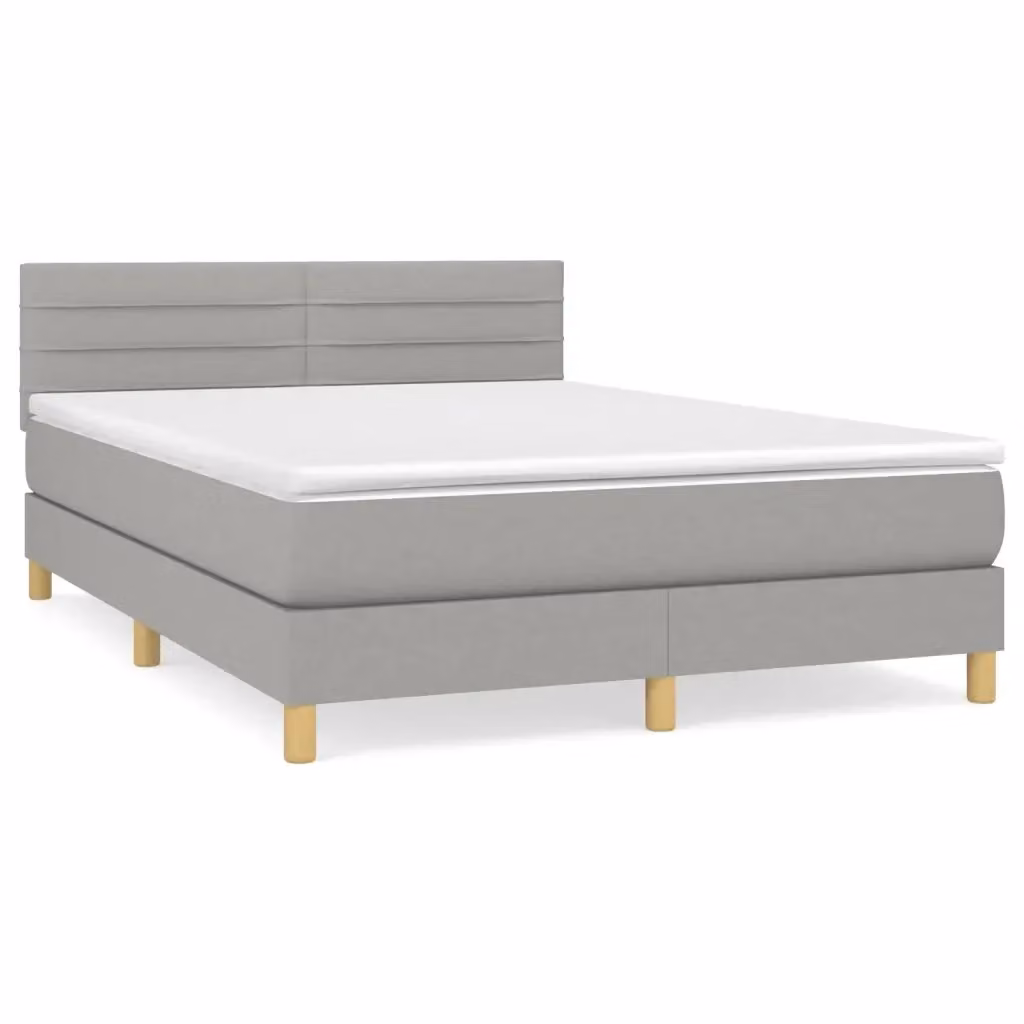Letto Ibrido con Materasso vidaXL Grigio Chiaro e Bianco L/P/H: 193 x 144 x 88 cm – 2