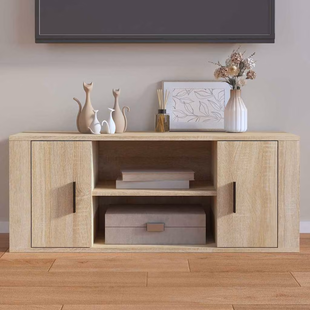 Mobile per TV vidaXL in legno Rovere Sonoma, L 100 x P 35 x H 40 cm
