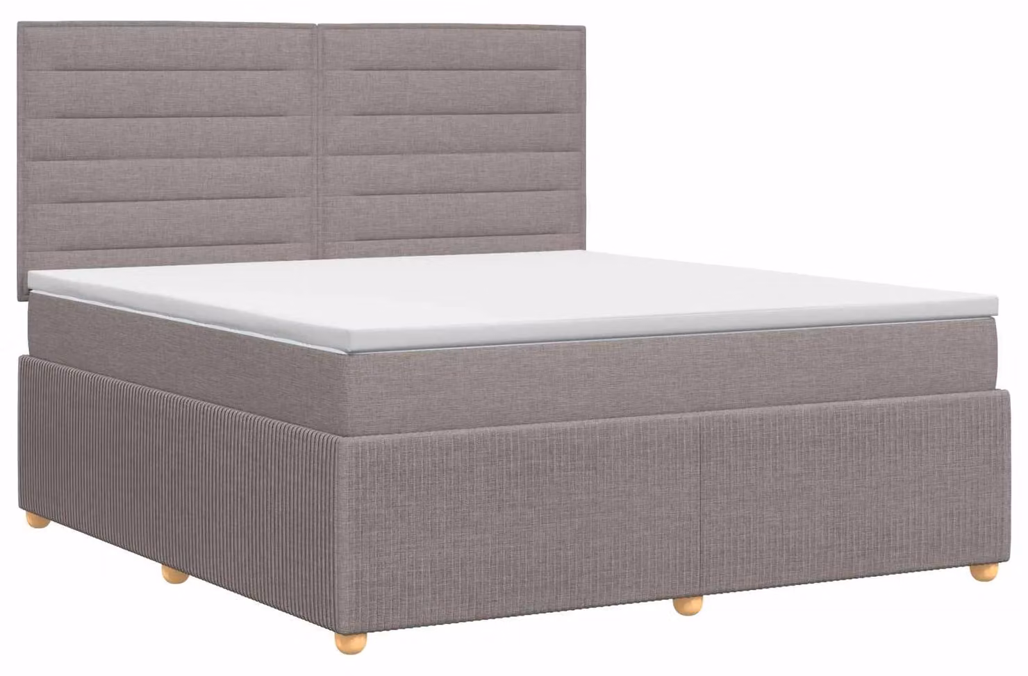Letto a molle con materasso Taupe 140 x 190 cm in tessuto
