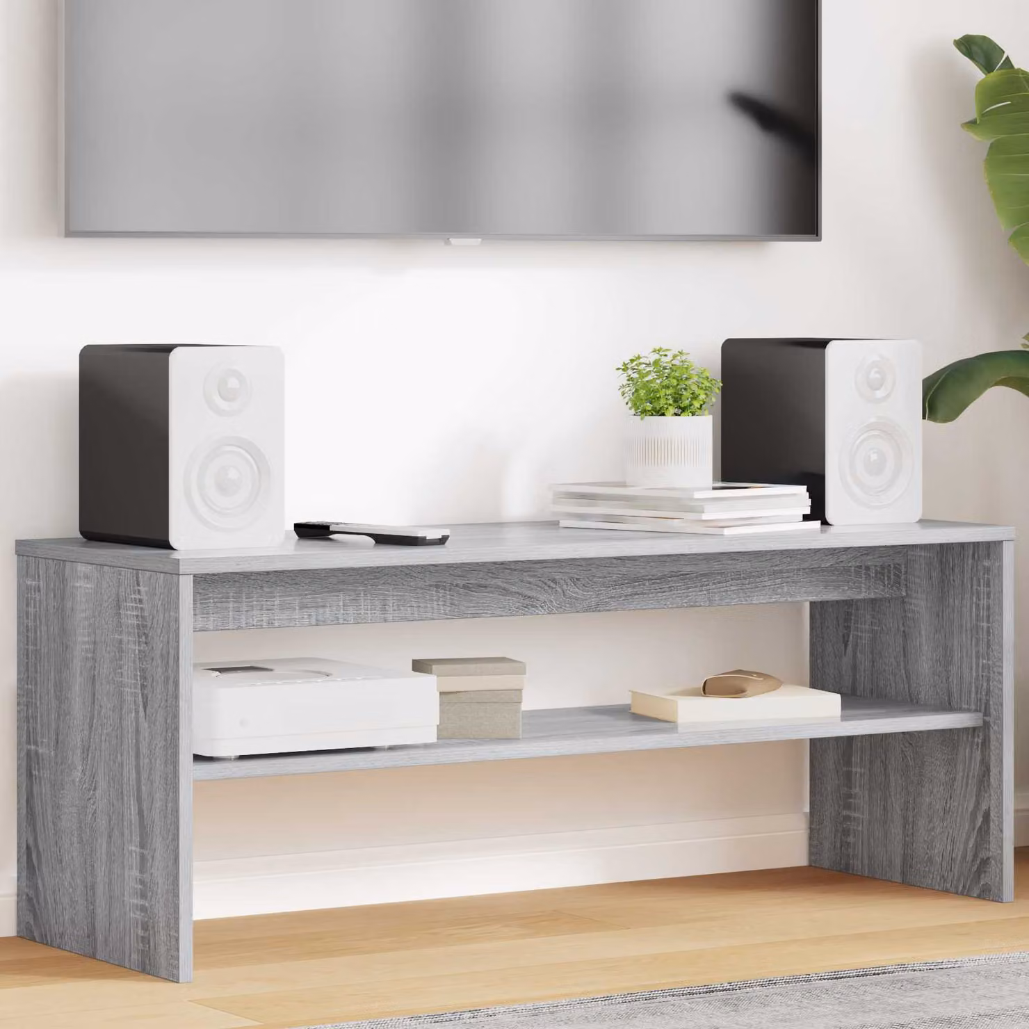 Mobile TV moderno vidaXL in legno ingegnerizzato grigio L/P/H: 100 x 35 x 40 cm