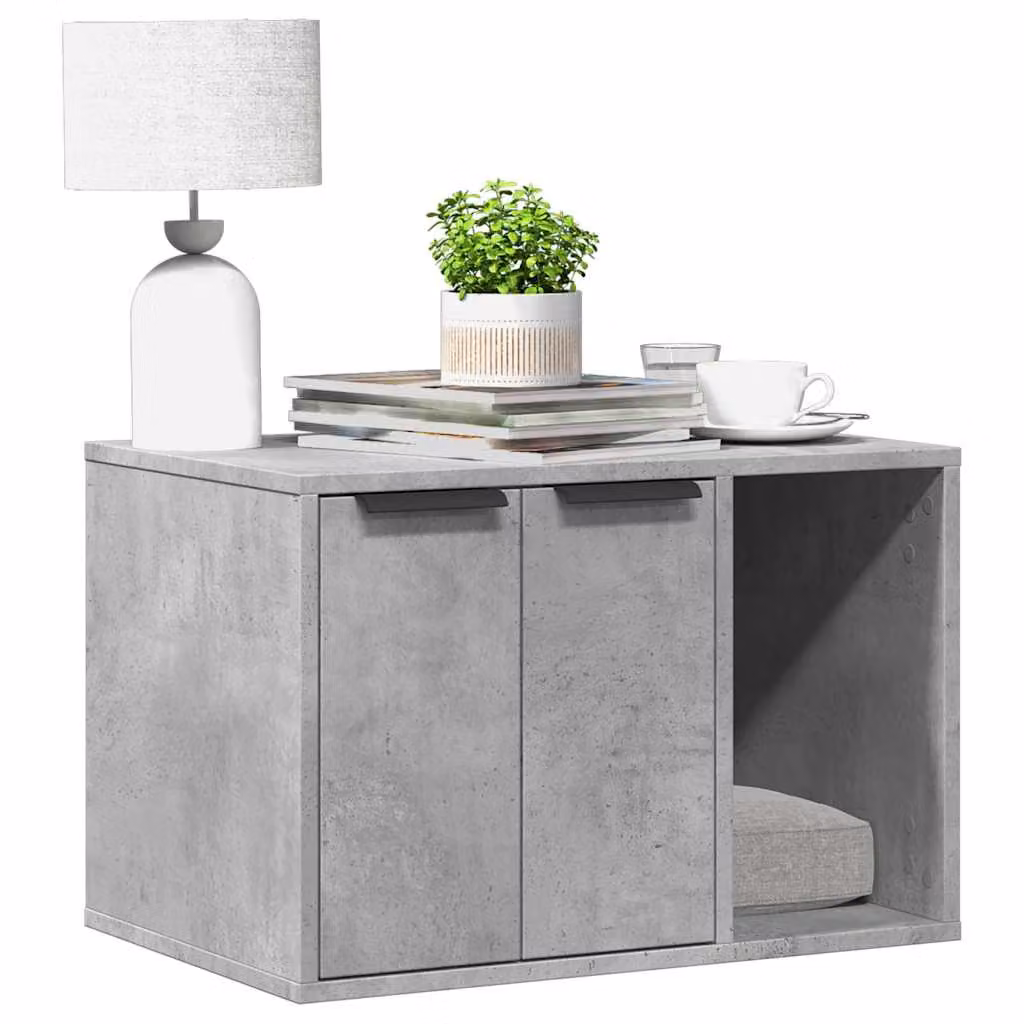 Recinto lettiera per gatti vidaXL in truciolato, colore grigio cemento, L 60 cm x P 40 cm x H 40 cm