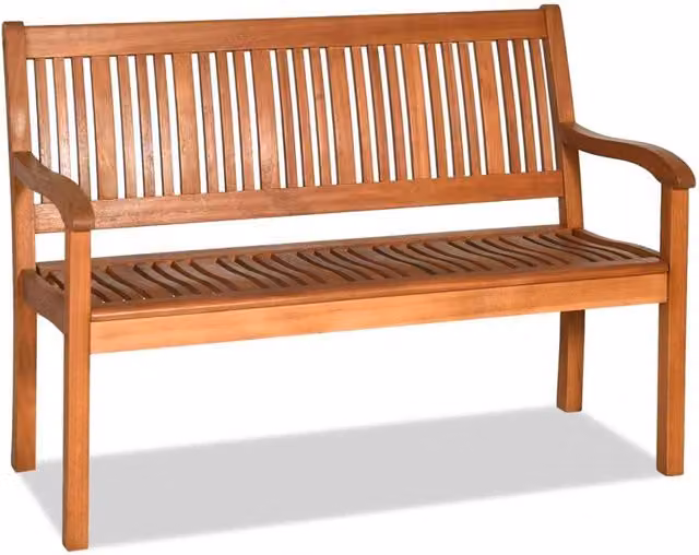 Panchina da giardino Costway in legno trattato marrone per 2 persone con braccioli L: 126 cm, P: 63 cm, H: 91 cm – 1