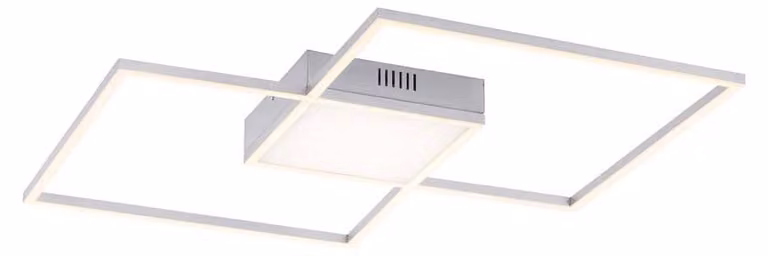 Plafoniera LED, colore acciaio, dimmerabile, telecomando, L 60 cm