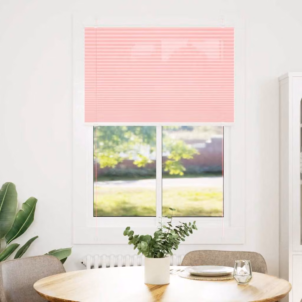 vidaXL Tenda Plissettata Rosa 95x150 cm Larghezza Tessuto 94,4 cm