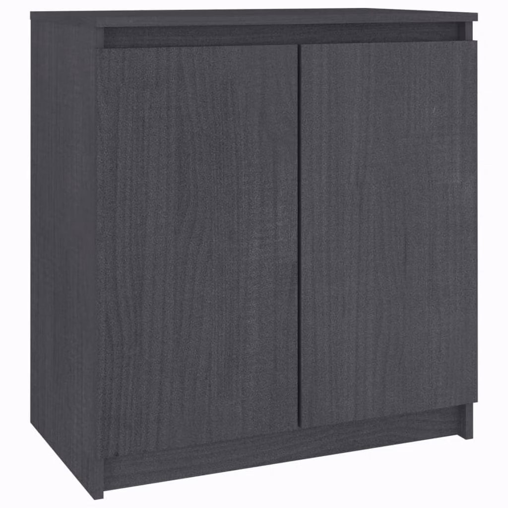 Armadietto Grigio 60x36x65 cm in Legno Massello di Pino