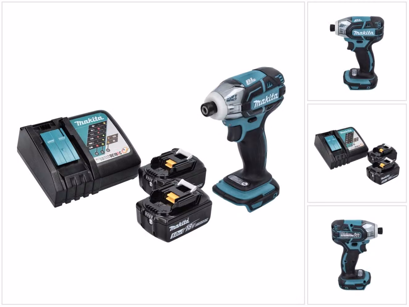 Avvitatore a impulsi a batteria Makita DTS 141 RT 18 V 40 Nm 1/4" brushless + 2x batteria ricaricabile 5,0 Ah + caricabatterie