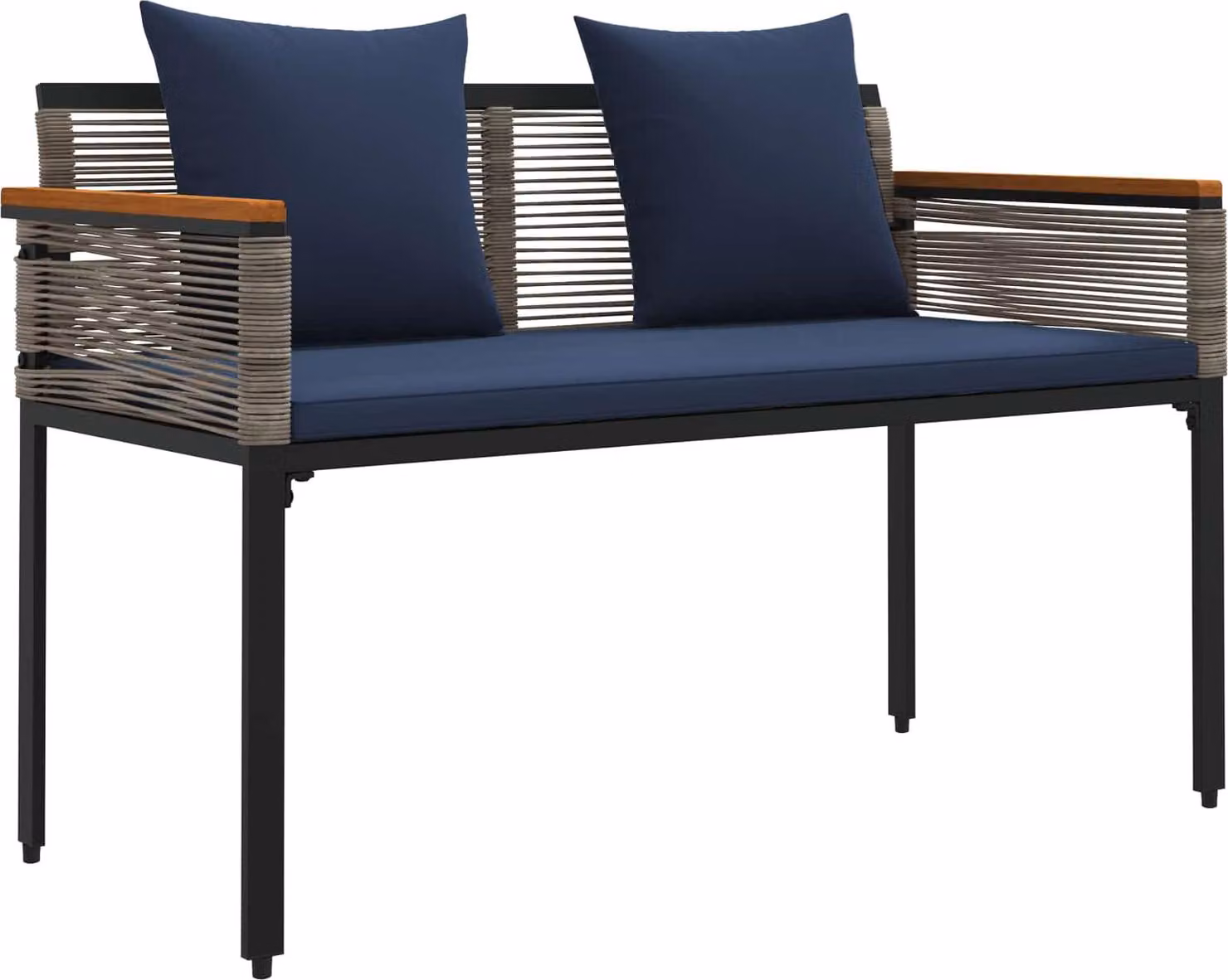 Panchina da esterno Grigio e Blu Navy 117 x 54 x 74.5 cm