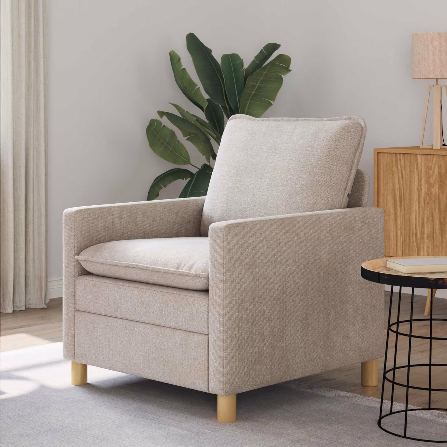 Divano vidaXL beige in stile minimalista per il tuo soggiorno L/P/H: 76 x 81 x 87,5 cm