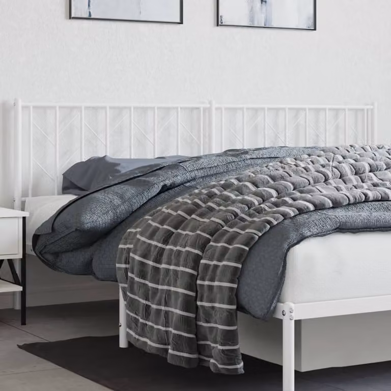 Testiera di ricambio vidaXL in metallo bianco opaco L: 198 cm