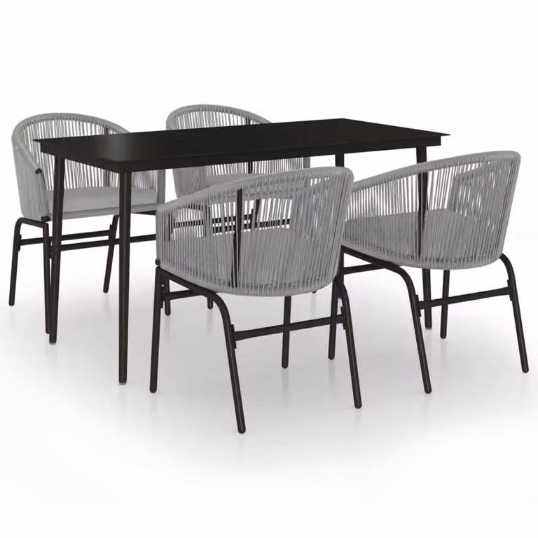 vidaXL set da pranzo da giardino 5 pezzi grigio