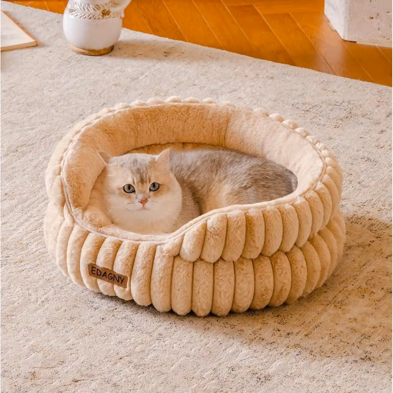 Cuccia rotonda per animali domestici, modello Camello, taglia S, dimensioni 51 x 51 x 20 cm