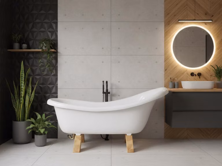 Vasca da bagno freestanding in stile retrò Luigi XVI, 160 cm, bianca — Gambe in legno massello
