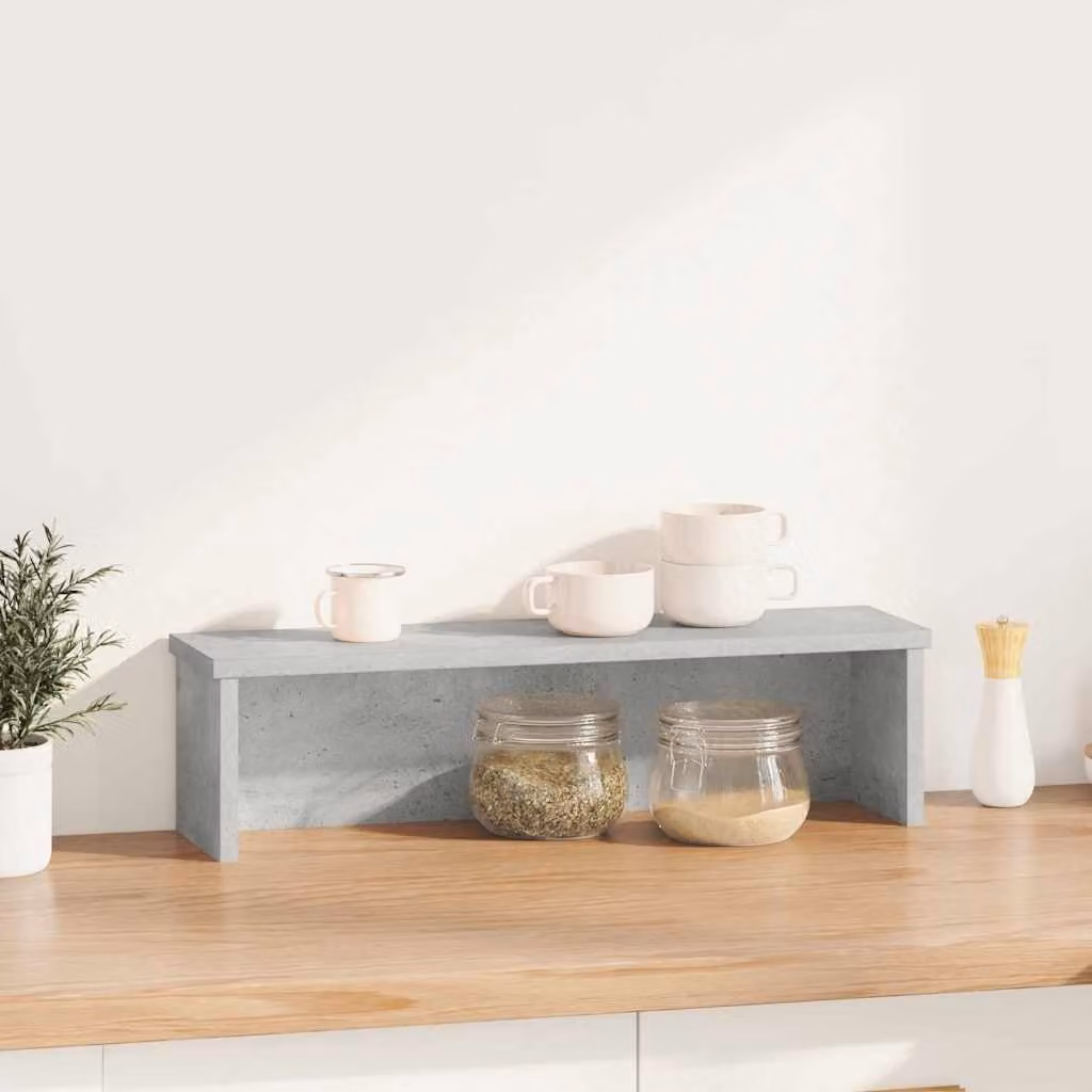 vidaXL Scaffale da Cucina Impilabile Grigio Cemento 60x15x16 cm
