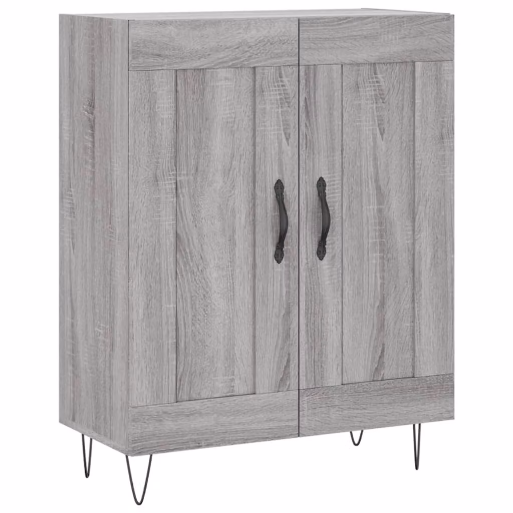Credenza Grigio Sonoma 69,5x34x90 cm in Legno Multistrato