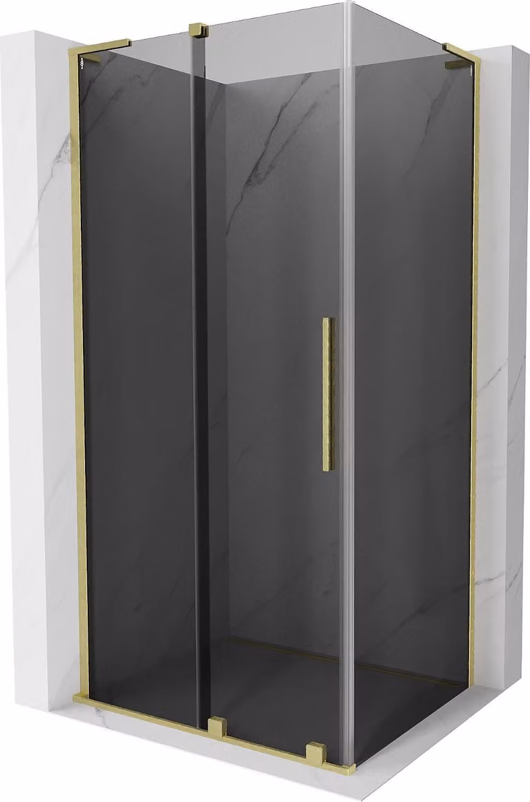Mexen Velar L cabina doccia scorrevole 120 x 85 cm, grafite, oro spazzolato - 871-120-085-43-55