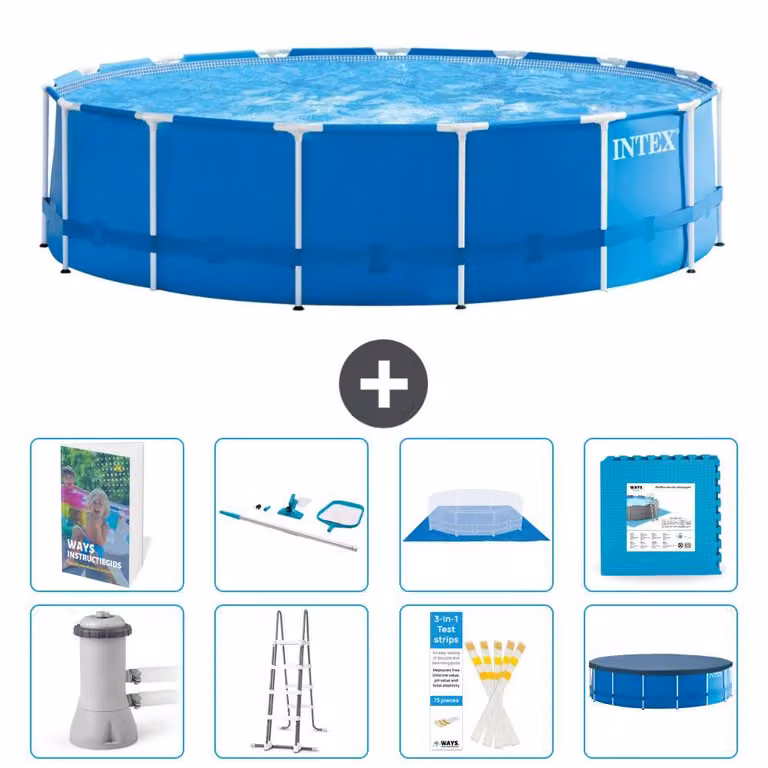 Piscina autoportante rettangolare - 457x122 cm - 7 pezzi - Modello S539