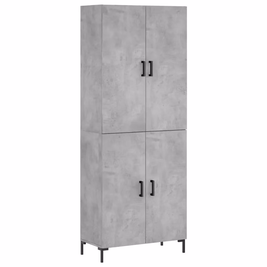 Credenza a parete vidaXL Grigio Moderno in Legno e Metallo L: 69,5 cm, P: 34 cm, H: 180 cm – 2
