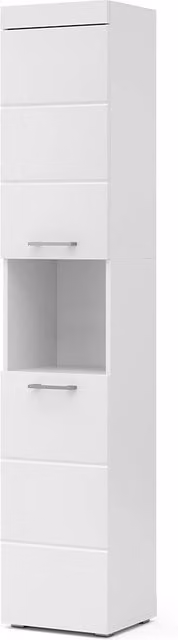 Mobile bagno alto Luna Vicco bianco moderno con ante a battente e ripiani interni L: 37 cm, H: 190 cm
