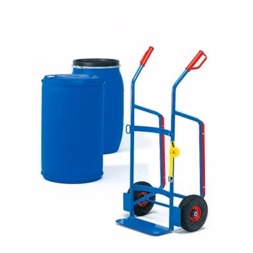 Carrello porta fusti Fetra con pattini in plastica Pneumatici