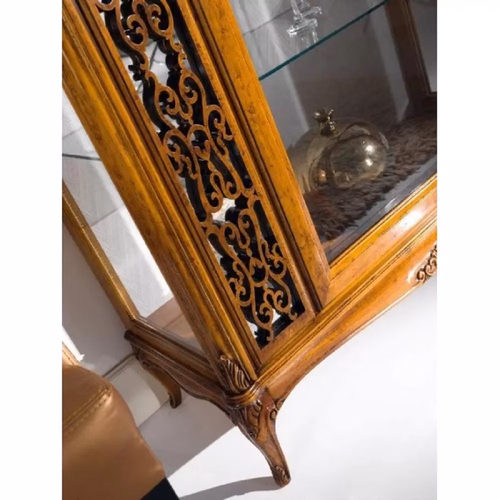 Vetrina classica in legno con 1 porta in vetro e finitura bassano Mobili 2G L/P/H: 111 x 44 x 192 cm – 2