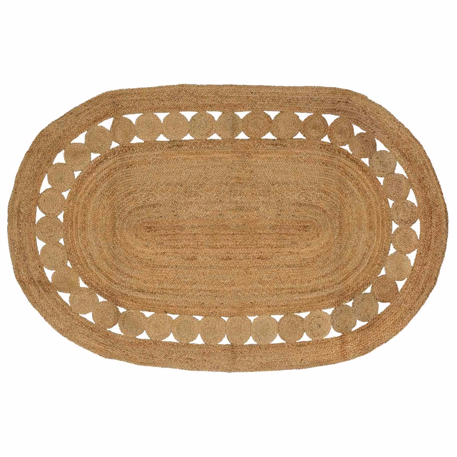 Tappeto da area rettangolare in juta vidaXL, stile moderno e astratto, beige e marrone, L 152 cm x P 245 cm