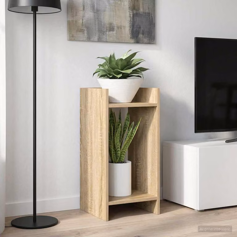 vidaXL Supporto per piante in legno Rovere Sonoma, marrone, L/P/H: 30 x 30 x 60 cm