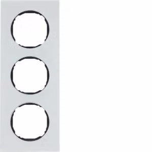 Berker 10132609 Telaio a 3 moduli, piatto, R.8, vetro bianco polare