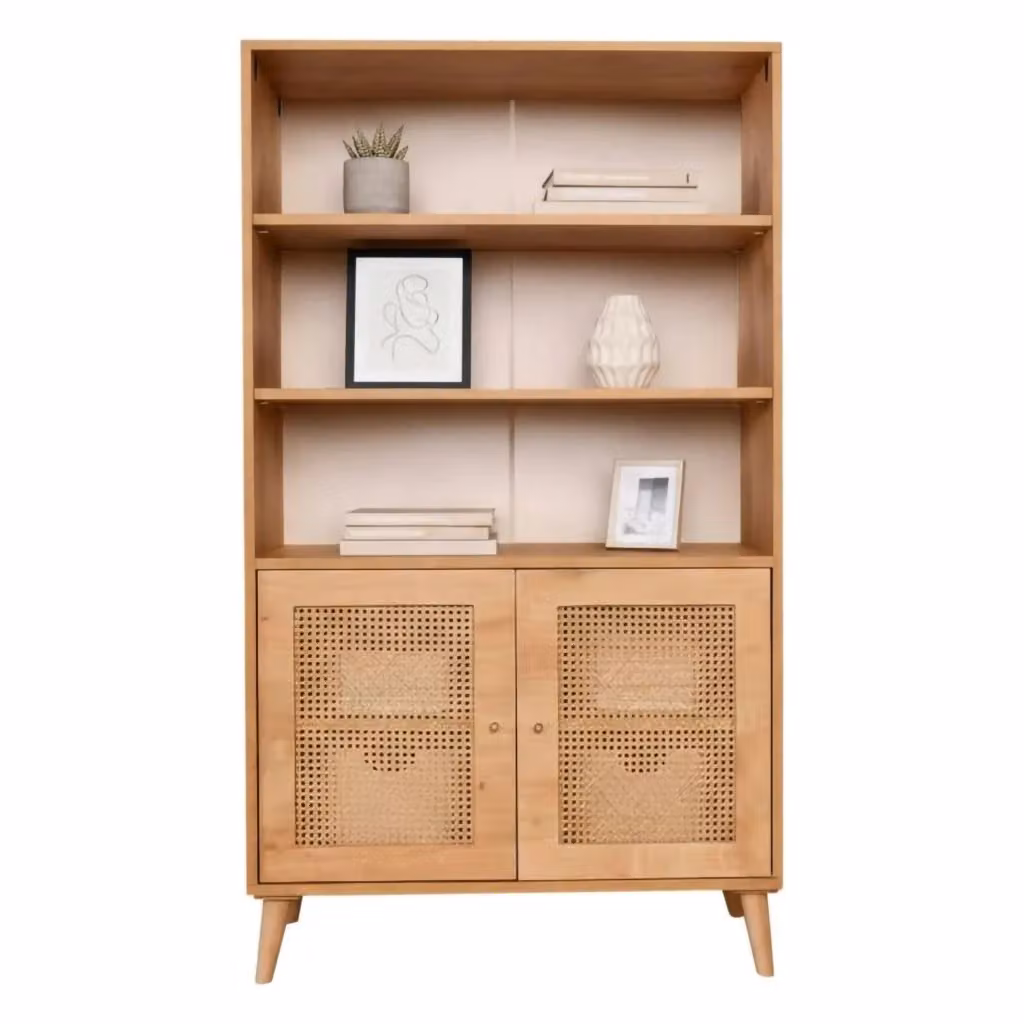 Credenza Skopje DMORA in legno rovere, Buffet moderno per soggiorno e cucina, L 90 x P 40 x H 110 cm, Marrone opaco – 2
