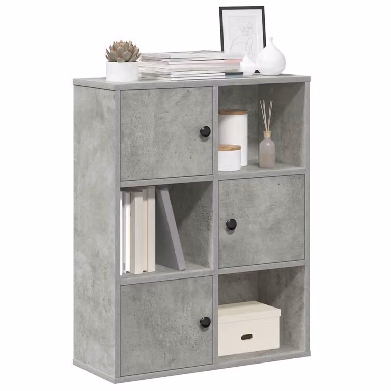 Libreria moderna vidaXL in legno multistrato e MDF, Grigio, L 60 cm x P 24 cm x H 76,5 cm
