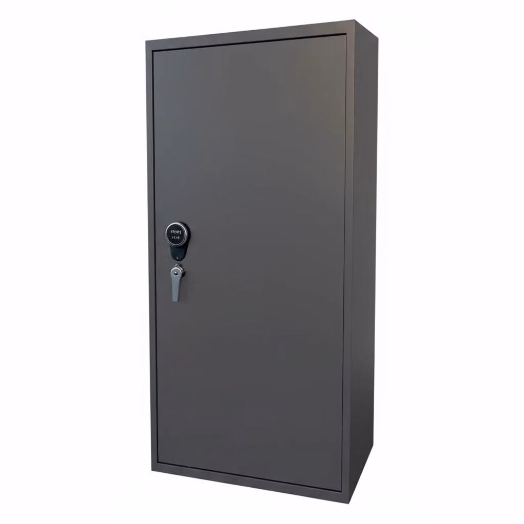 Armadio Blindato per Armi MEGAOFFERTE in Acciaio Grigio Scuro con Serratura Digitale e Tesoretto, Capacità 7 Posti, H 148 x L 40 x P 28 cm – 2