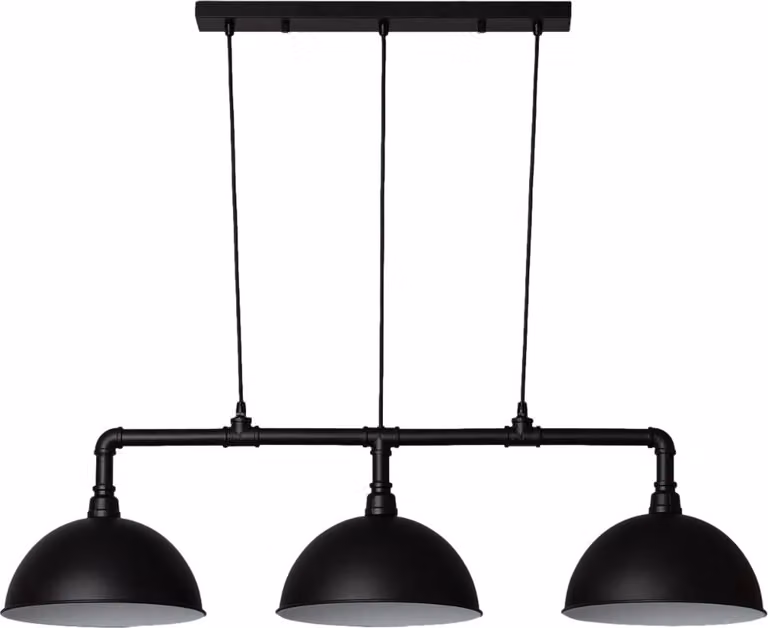 Lampada a sospensione Retro nera 3xE27x40W in metallo, dimensioni: 98x117x30 cm, IP20, Abruzzo