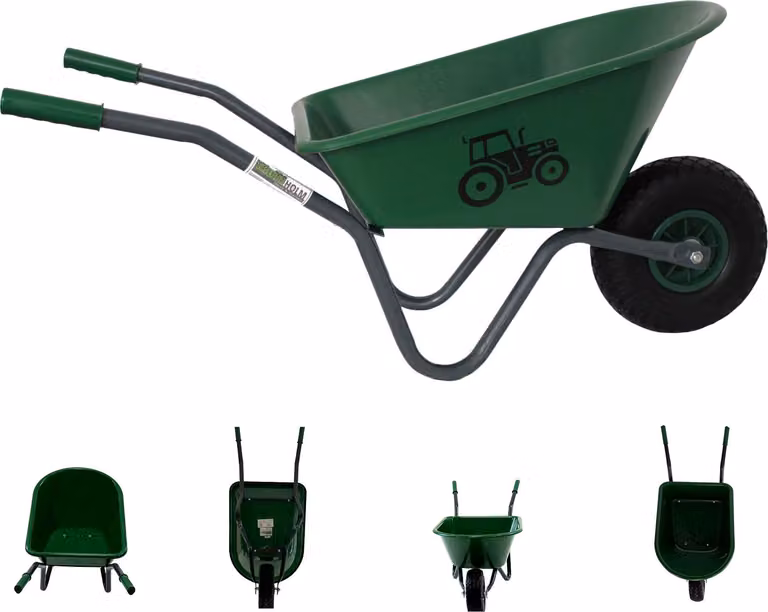 Carriola per bambini Trattore Vasca in plastica da 20 litri Carriola Carriola in metallo Carriola da giardino Trattore