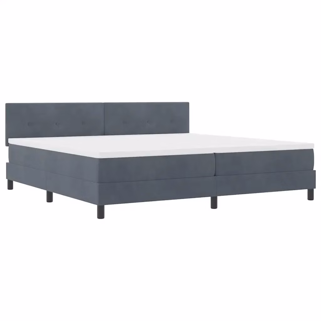 Letto a molla con illuminazione LED vidaXL in velluto grigio, L/P: 200 x 200 cm – 2