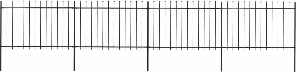 Maison Exclusive - Recinzione da Giardino con Punta a Lancia in Acciaio 714,5x120 cm Nero