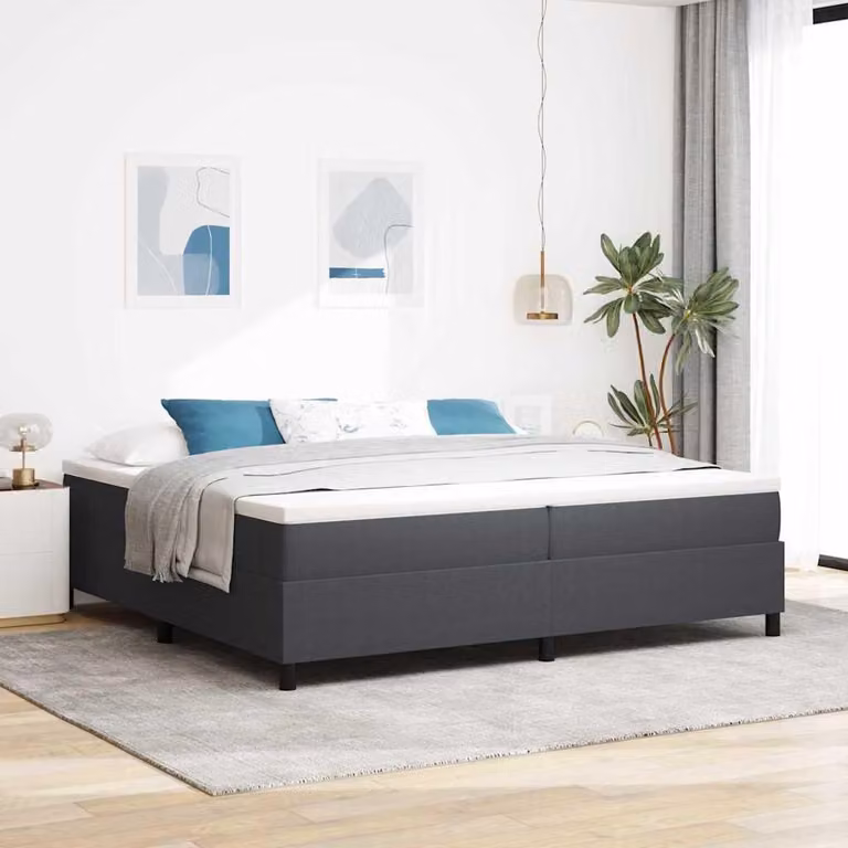 Maison Exclusive - Letto a molle Grigio Scuro e Bianco 200 x 200 cm