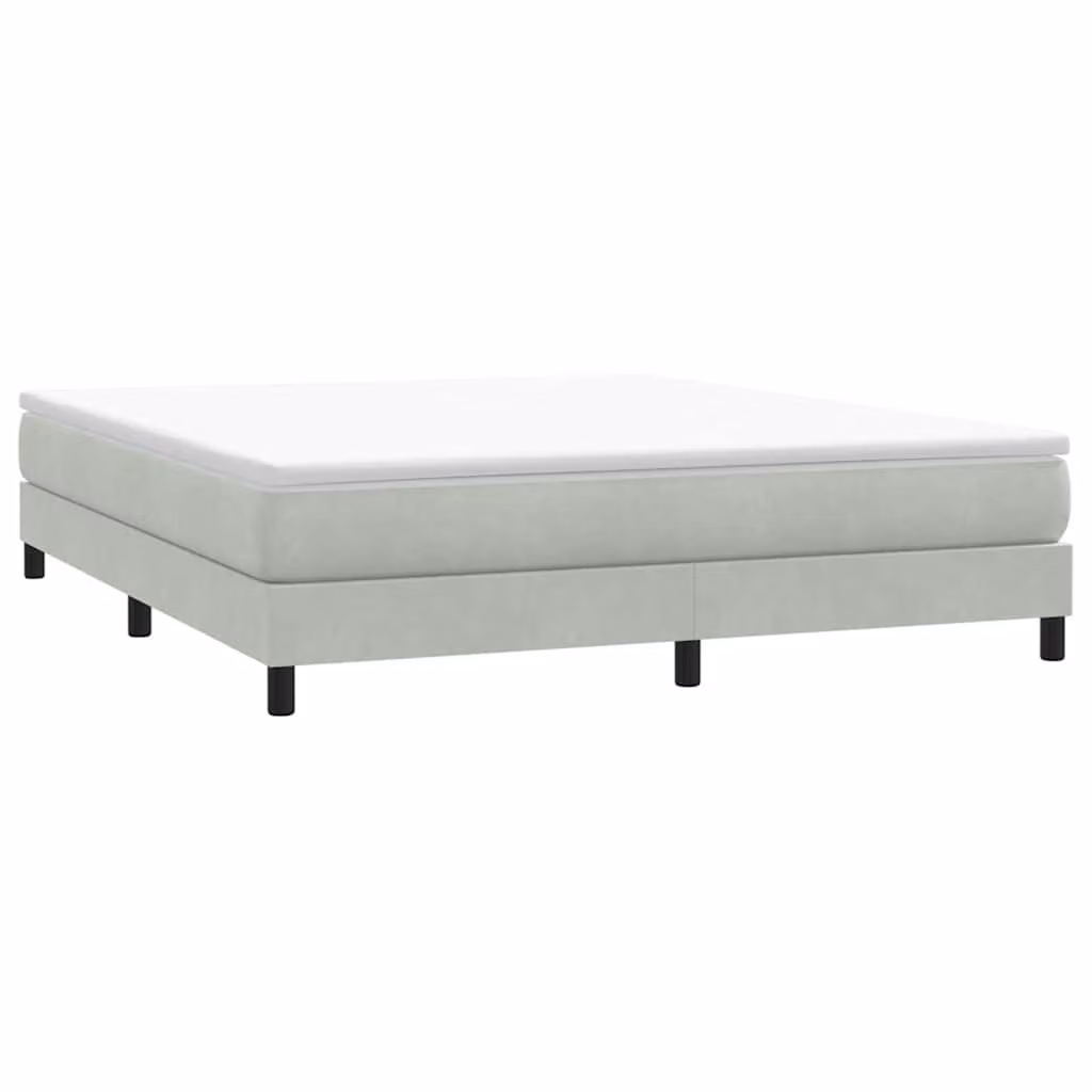 Giroletto a molle vidaXL in velluto grigio e bianco, L: 183 cm, P: 213 cm