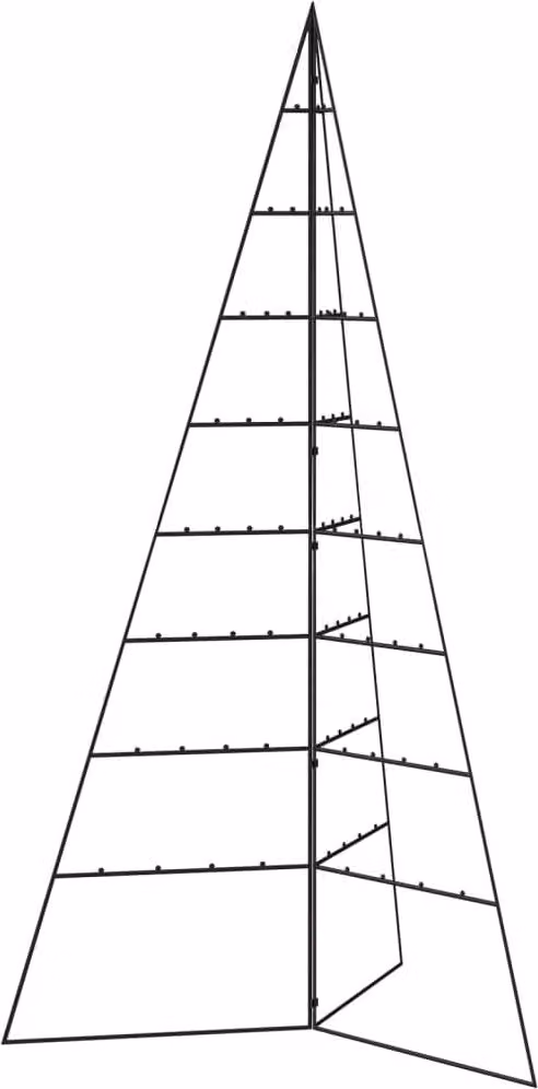 Albero di Natale Decorativo in Metallo Nero 180 cm