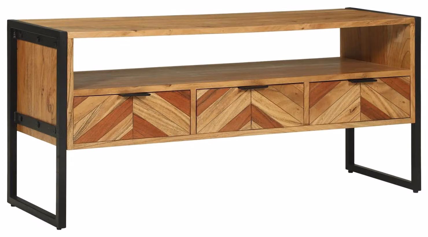 Mobile TV Marrone 100 x 35 x 50 cm Legno di Acacia Massello