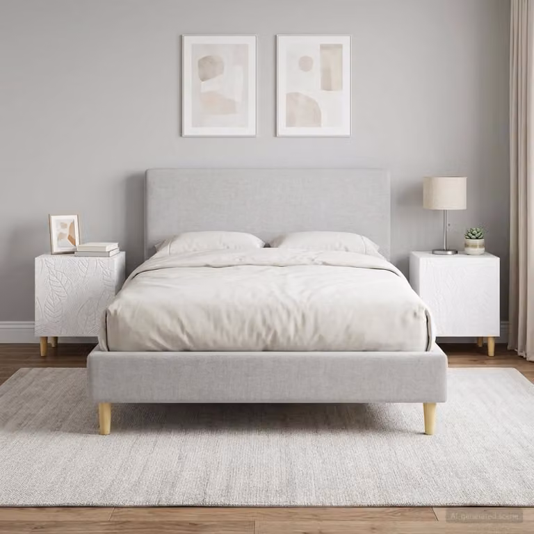 Set di 2 comodini vidaXL in legno MDF bianco lucido, L 43 cm x P 34,5 cm x H 50 cm