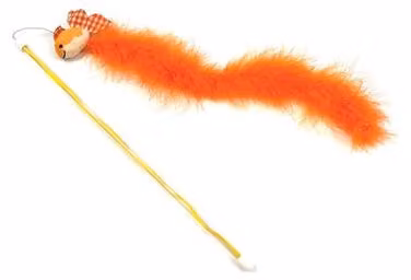 Happy Pet Tabby Patch - Canna da pesca per gatti con pesciolino rosso arancione