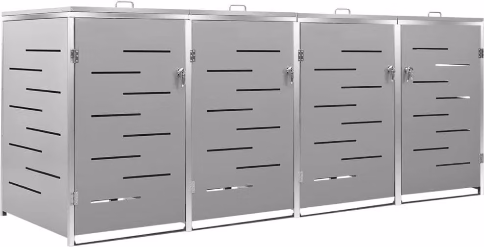 Copribidone per Spazzatura Singolo 69x77,5x112,5cm Acciaio Inox