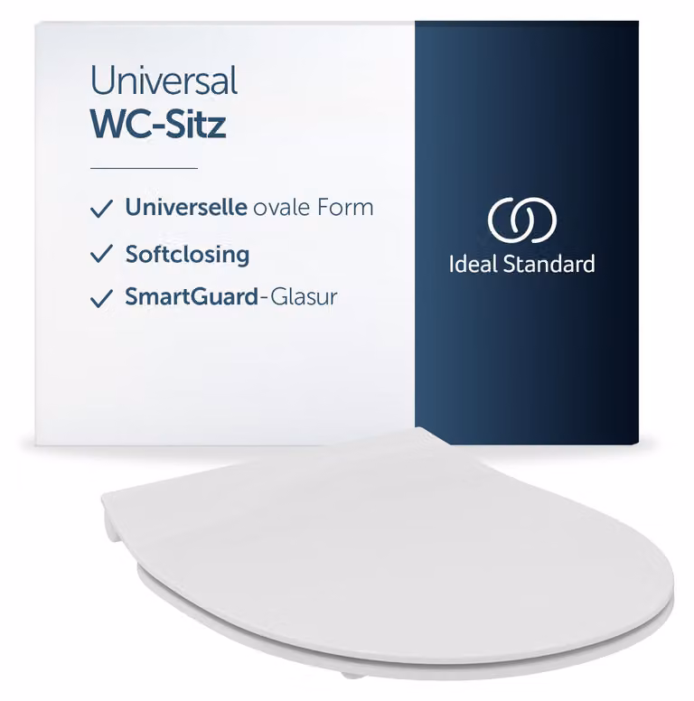 Sedile WC Ideal Standard arrotondato con chiusura rallentata, antibatterico, bianco